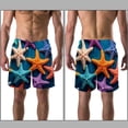 thumbnail image 3 of luoweisi Men's Beach Shorts Quick Dry Swim Trunks with Mesh Lining Starfish S, 3 of 5