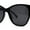 All Black, variant on Timeless Classic Slick Oversize Cat Eye Mod Chic Plastic Sunglasses Black Beige Smoke