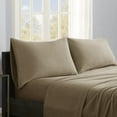 thumbnail image 4 of Comfort Classics Micro Fleece 3-Piece Brown Sheet Set, Twin, 4 of 7