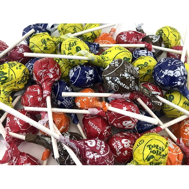 Tootsie Roll Lollipops Original Flavors Pops Candy Chocolate Orange Cherry Grape Lemon Raspberry 2 2 Pound Pack 50 Count Walmart Com Walmart Com