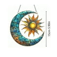 thumbnail image 3 of 2D Acrylic Suncatcher Colorful Window Hanging Ornament Sun Catcher Panel for Home Decor Car Garden Gift Vibrant Sun & Moon Faux Stained Glass Suncatcher, 6", 3 of 6