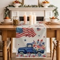 thumbnail image 2 of Table Runner 72 Inches Long for Kitchen Dining, 4th of July Dresser Scarf Farmhouse, Dining Table Decorations for Wedding/Parties, Blue Truck American Flag Firework Flowers 13 x 72 In, 2 of 8