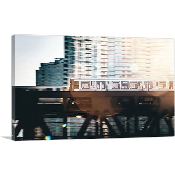 ARTCANVAS The Loop Brown Line Train Kimball Chicago Canvas Art Print - Size: 40" x 26" (1.50" Deep)
