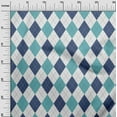 thumbnail image 3 of oneOone Georgette Viscose Turquoise Blue Fabric Check Argyle Diy Clothing Quilting Fabric Print Fabric By Yard 42 Inch Wide, 3 of 5