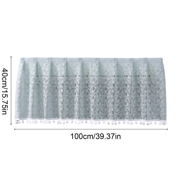 Cortina de aire acondicionado con encaje decorativo, cortavientos, protección para ventanas y armarios, semitransparente con estampado de hojas, fácil de instalar en el hogar.