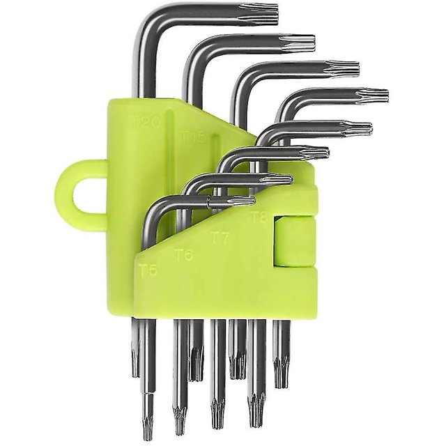 Llaves Torx acodadas YONGSHENG kit de 8 piezas T5 T6 T7 T8 T9 T10 T15 T20