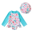 thumbnail image 1 of Sombreros de Verano para Niñas con Traje de Baño Unido Impreso de Dos Piezas, Diseño con Cremallera para Playa Y Piscina, de 6 Meses a 3 Años, 1 of 8