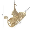 thumbnail image 2 of Christmas Gold Glitter Ornament Sleigh - Set of 12, 2 of 3