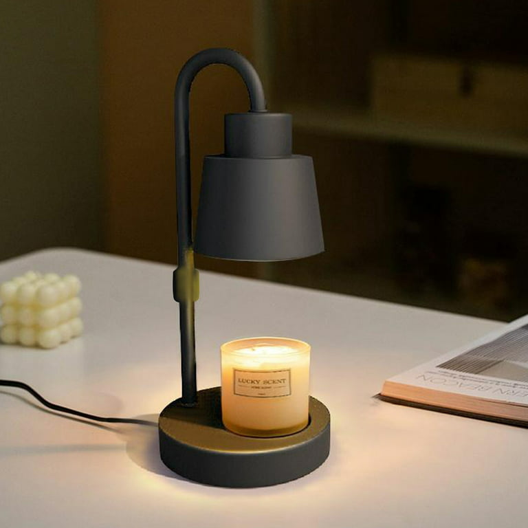 Candle Warmer Lamp Adjustables Height Dimmable Candle Lamp Warmer Large Jar Candles No Flame Scented Candle Waxs Warmer, Black