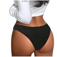 thumbnail image 3 of Odbmxy Womens Plus Size Panties Briefs Seamless Plus Size Underwear for Women Stretch Black Solid Color Soft Underpants, 3 of 6