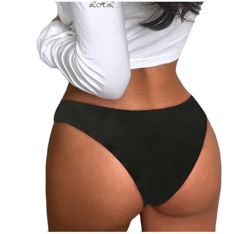 Efsteb Panties for Women Cotton Underwear Lingerie Underwear Breathable  Comfortable Knickers Panties Solid Color Briefs Briefs Black 