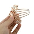 thumbnail image 3 of 1 Pc Women Three Flowers Hair Insert Comb for Straight Thick Wavy Hair Champagne Alloy Rhinestone, 3 of 3