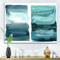 thumbnail image 2 of Designart ' Abstract Blue Ocean Aquatic Impression II ' Modern Canvas Wall Art Print, 2 of 4