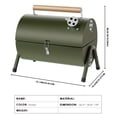 thumbnail image 3 of 1pc, Compact Portable Barrel Charcoal Grill, Double-Side Griddle, Foldable Grill, Ideal for Outdoor Cooking & Camping, Barbecue Grill | Barrelshaped Grill | Black | Smoker, 3 of 7