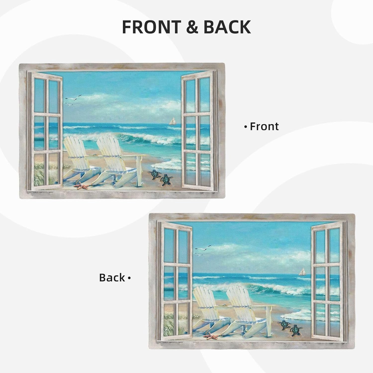 Coastal Beach Placemats Set of 6 Seascape Ocean Table Mats Washable Place Mats for Home Party Indoor Kitchen Dining Table Decoration 12x18 Inch