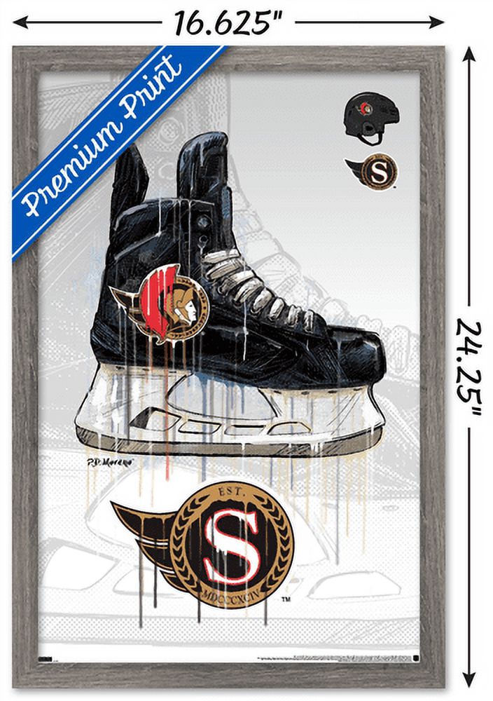 NHL Ottawa Senators - Drip Skate 21 Wall Poster, 14.725" x 22.375", Framed