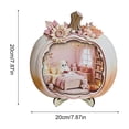 thumbnail image 2 of Ouuluon 2D Cute Ghost Pumpkin Mini House Light Ornament, Fall Halloween Miniature Scene Decor for Desktop Display, 2 of 6