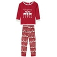 thumbnail image 2 of INSPIRE CHIC Christmas Deer Print Long Sleeve Tee with Pants Loungewear Pajamas Family Pajama Sets ["Boys & Girls"] L Red, 2 of 4