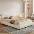 thumbnail image 1 of Lit Rembourré Moderne Minimaliste avec Tête de Lit Douce, Tissu à Boucles, Sans Espace de Rangement, Matelas Non Inclus, Lit Grand, 1 of 8