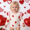 thumbnail image 2 of JAJAHO Toddler Girls Romper Strawberry Print Long Sleeve Bodysuit Baby Girl Clothes Soft Comfortable Stylish One-Pieces, 2 of 8