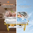 thumbnail image 5 of EVGTTI 6 Pack 8QT Gold Chafing Dish for Buffet, 8QT Roll Edge Designed Chafing Dish Buffet Set, Stainless Steel Food Warmer with 1/2 Size Pan for Parties, Church Events, 5 of 6