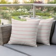 thumbnail image 5 of Pack of 2 Outdoor Pillow Covers 24x24 Inch Waterproof Pink Striped Throw Pillow Covers,Decorative Couch Pillow Case Sham Rustic Pink Stripe Modern Art Beige Patio Garden Pillowcases Cushion Covers, 5 of 8