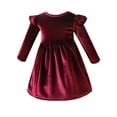 thumbnail image 6 of WIBACKER Kids Baby Girls Long Sleeve Velvet Dress Autumn Winter Princess Party Dresses, 6 of 10