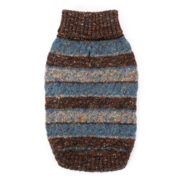 Tweed Stripe Turtleneck - Sleeveless Pullover Dog Sweater by The Worthy Dog