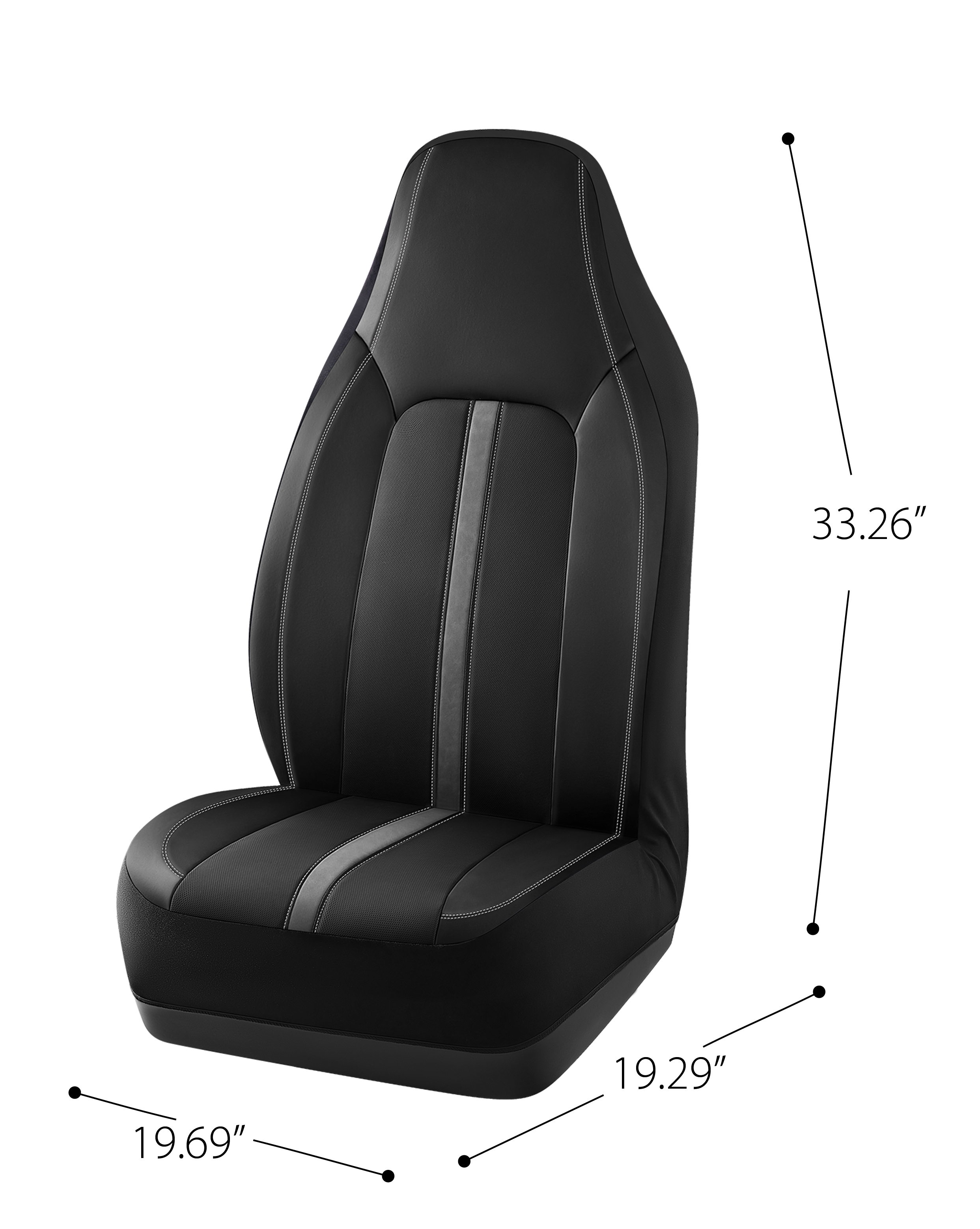 AUTO DRIVE 2PC STRIPE GREY SEAT COVER – UNIVERSAL FIT, ASSEMBLED PRODUCT 24SC161