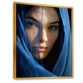 thumbnail image 2 of Designart "Azure Gaze Of A Maiden I" Fashion Woman Floater Framed Canvas Art Print, 2 of 5
