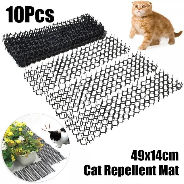 Ana 10pcs Cat Scat Mats Spike AntiCat Pest Deterrent Garden Repellent