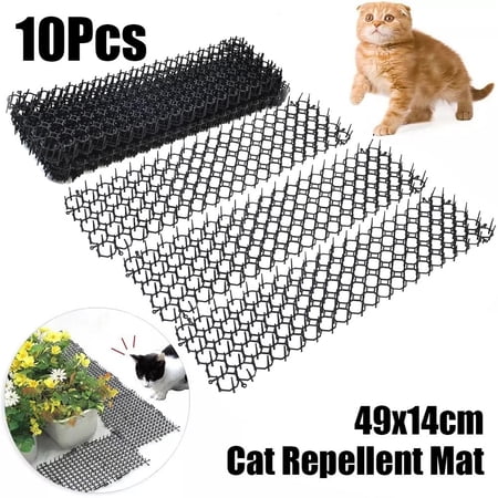 Hayafir 10Pcs Cat Scat Mats Spike Anti-Cat Pest Deterrent Garden Repellent Animal Scarer