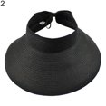 thumbnail image 2 of Women‘s Summer Wide Brim Roll Up Foldable Sun Beach Straw Braid Visor Sun Hat, 2 of 8