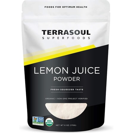 Terrasoul Superfoods Organic Lemon Juice Powder, 6oz - Perfect for Beverages, Smoothies, Baking & Cooking