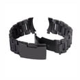 thumbnail image 3 of 22mm Stainless Steel Solid Links Bracelet Watch Band Strap Curved End with 4pcs Watch Spring Bars (Black), 3 of 7