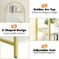 thumbnail image 4 of 5 Tier Arched Bookcase Shelf Tall Bookcase with Storage Vertical Display Shelf Rack Modern Bookcase Wood and Metal Storage Shelving Units for Bedroom, Living Room, Home Office, White/Gold, 4 of 7