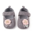 thumbnail image 6 of Xfvqtps Baby Girls Walking Shoes Knit Flower and Leaf Hook Loop Cute Soft Sole Non Slip Indoor Mesh First Walker Shoes Summer New Baby Knitted Wool Shoes Gray, 6 of 9