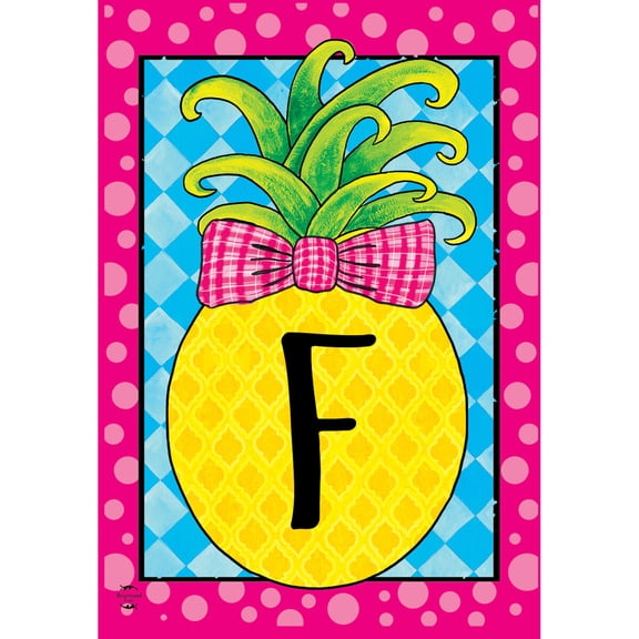 Briarwood Lane Summer Garden Flag 12x18 For Outdoor Pineapple Monogram Letter F For Summer Garden Flag Flags For Outside