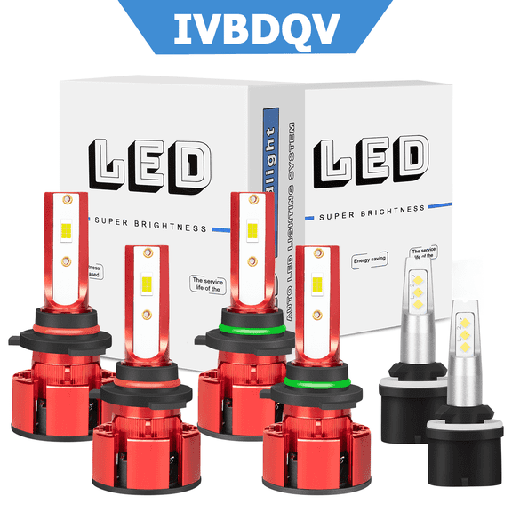 For Chevy S10 Xtreme 1999-2003 LED Headlight Bulbs 9005 High 9006 Low Beam   880 Fog Light Bulbs Kit 6Pcs