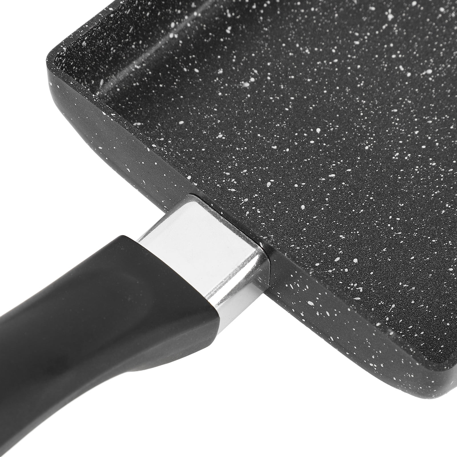 Suodoka Non Stick Frying Pan with Handle Rectangle Cooking Pan Multifunctional Cast Iron Cookware for Egg Roll Pancake Tamagoyaki Large 5.9x7.5 inches / 15x19cm Matte Black