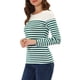 thumbnail image 4 of BLUSA CHIC PARA MUJER INSPIRADA, A RAYAS, BLOQUE DE COLOR, DE MANGA LARGA, CAMISETA CASUAL, S BLANCA AZUL, 4 of 6