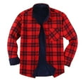 thumbnail image 5 of QHRMKOG Flannels for Men Winter Warm Long Sleeve Button Down Shirt Jacket Loose Fit Jackets Casual Coat Red M, 5 of 5