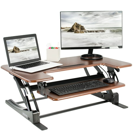 Stand Up Desk >> Vivo Dark Wood Height Adjustable Stand Up Desk Converter 36 Sit To Stand Tabletop Monitor Riser Desk V000vd Stand Up Desk >> Vivo Dark Wood Height Adjustable Stand Up Desk Converter 36 Sit To Stand Tabletop Monitor Riser Desk V000vd