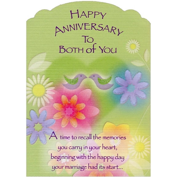 Designer Greetings Heavy Cardstock Wedding Anniversary Congratulations Card, White