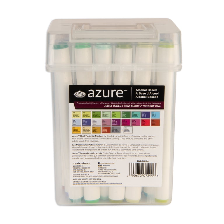 Royal & Langnickel Azure Alcohol Markers, with Case, Fine and