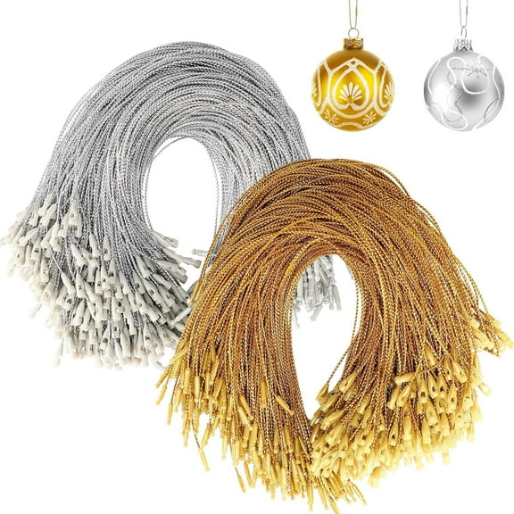 200Pcs Christmas Ornament Hooks, Ornament Hangers with Snap Ornament String for Christmas Tree Holiday Party Hanging Decorations Ropes Easy and Fast Locking