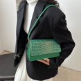 thumbnail image 4 of Bolso Hombro Mujeres Cool Girl Pu Cuero Versátil Textura Textu Femenino Roja, 4 of 9
