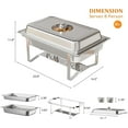 thumbnail image 4 of Ktaxon 2 Pack Chafing Dish for Buffet with Glass Lid, 8 Quart Stainless Steel Buffet Set, Rectangular Chafers and Warmers Sets for Party, Catering, Wedding, Banquet, Graduation, 4 of 8
