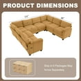 thumbnail image 6 of JUSTLET Oversized Modular Sectional Sofa, Large Corduroy Sectional Couches Sofa Set, Comfort 8 Seater U Shaped Sofa Cloud Couch for Living Room, Yellow, 6 of 10