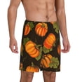 thumbnail image 2 of Gaeub Orange Pumpkin Printed Men's Short Pajama Pants, Lightweight Lounge & Sleep Bottoms Keep You Cool - 4X-Large, 2 of 9
